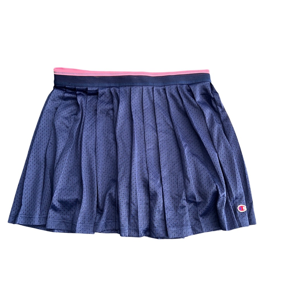 NWT Champion Women's XL Pleated Mesh Skort Blue Depths‎ Navy Pink Preppy Sporty